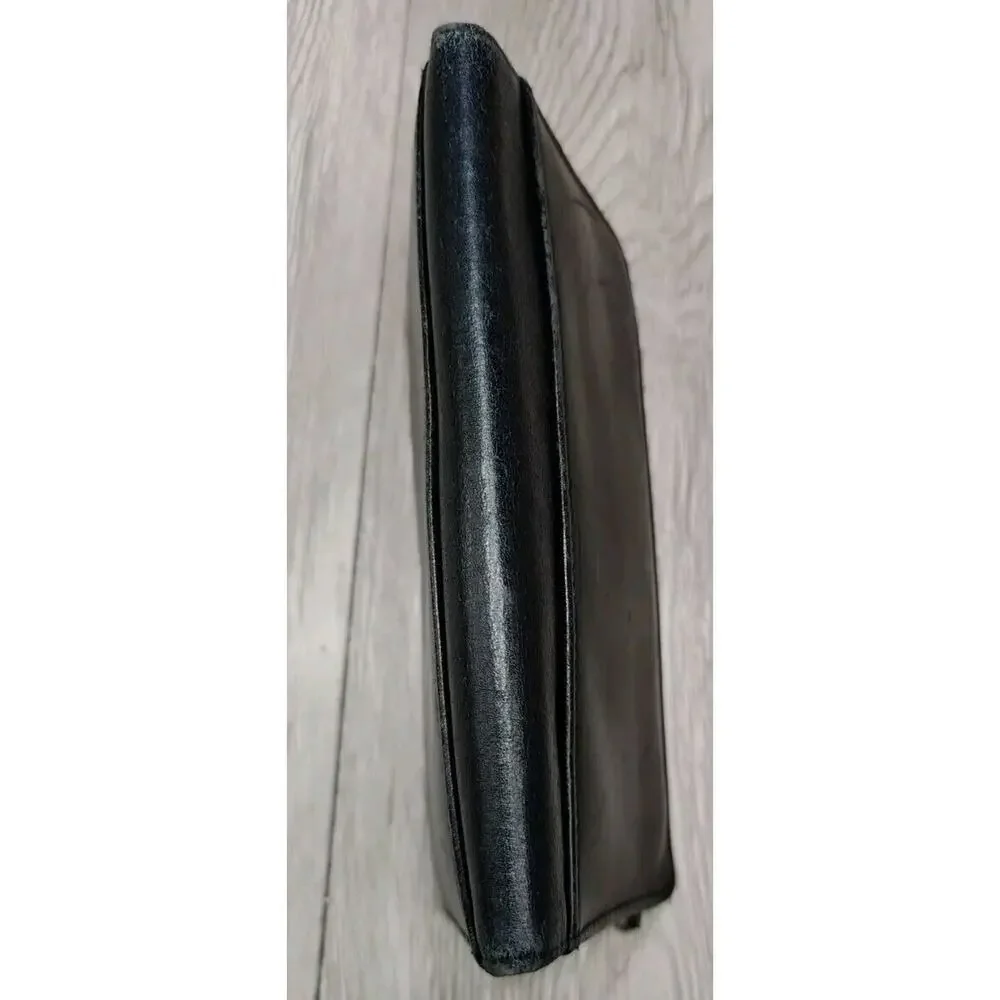Leather Wallet‎ Women Buxton Black Vintage Top Grain Cowhide Snap Closure